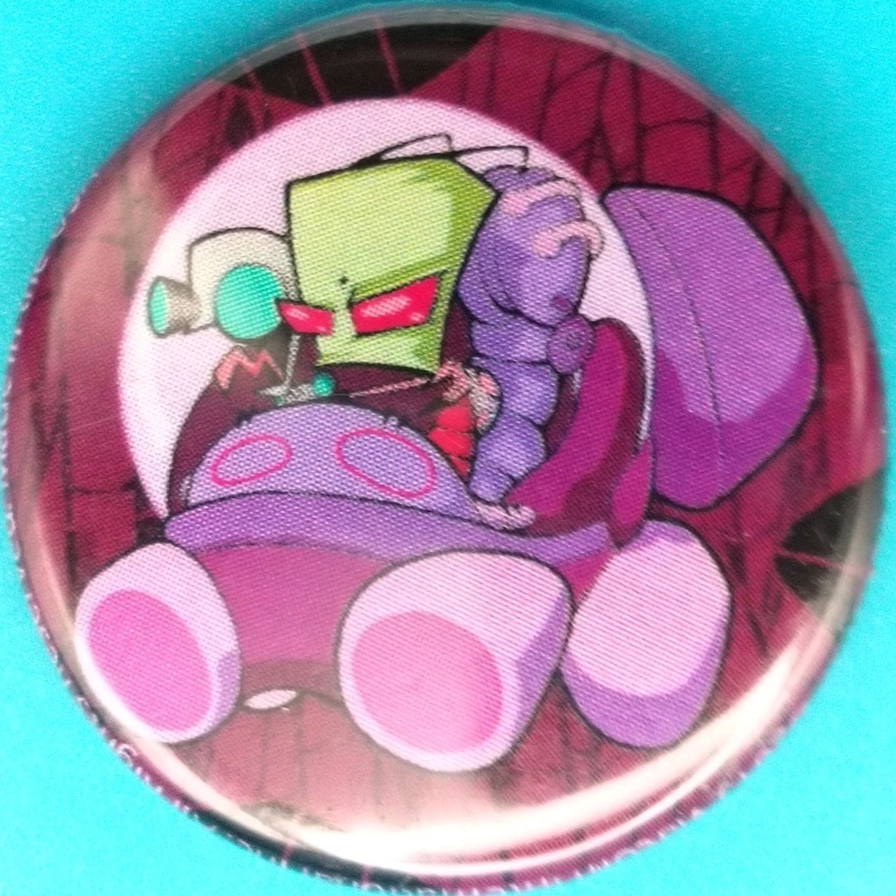 Invader Zim Pinback Button Pin Zim GIR Collectible Cartoon Fan